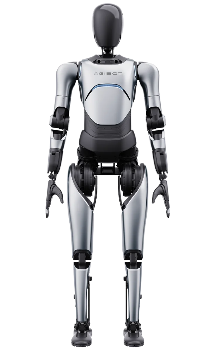 The AGIBOT A2 Ultra, a full-size humanoid robot, standing upright